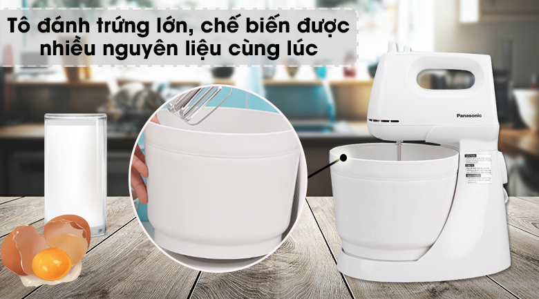 Máy đánh trứng Panasonic MK-GB3WRA - Tô đánh trứng lớn