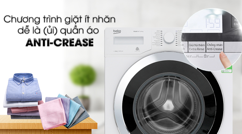 Máy giặt Beko Inverter 10 kg WY104764MW - Anti Crease