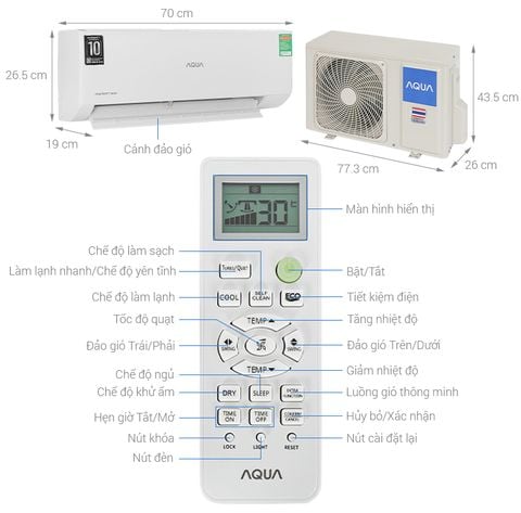  Máy lạnh AQUA Inverter AQA RV13ME (1.5 HP) 