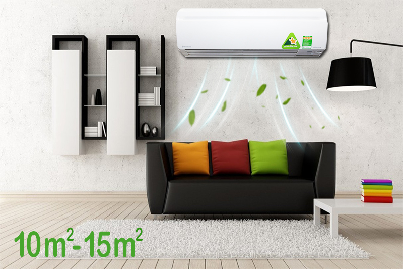 Với công suất hoạt động 1 HP, chiếc máy lạnh Daikin này khá thích hợp cho các khu vực có diện tích dưới 15 mét vuông
