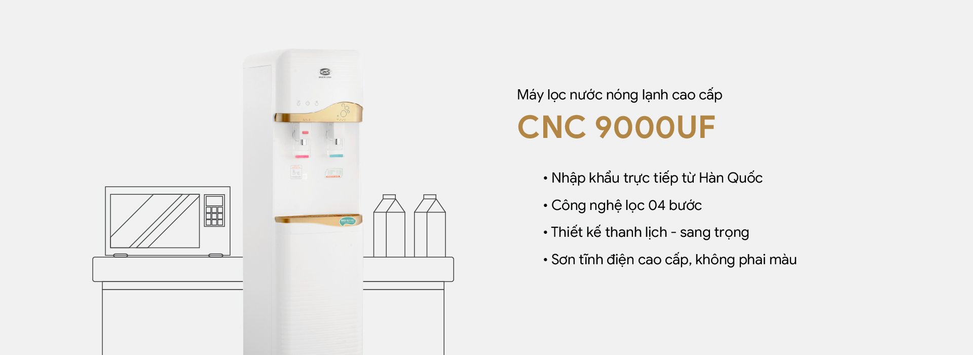 Máy lọc nước nóng lạnh CNC9000UF