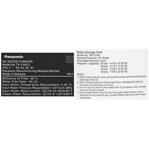  Máy lọc nước RO PANASONIC 7 lõi TK-CA813F-VN 