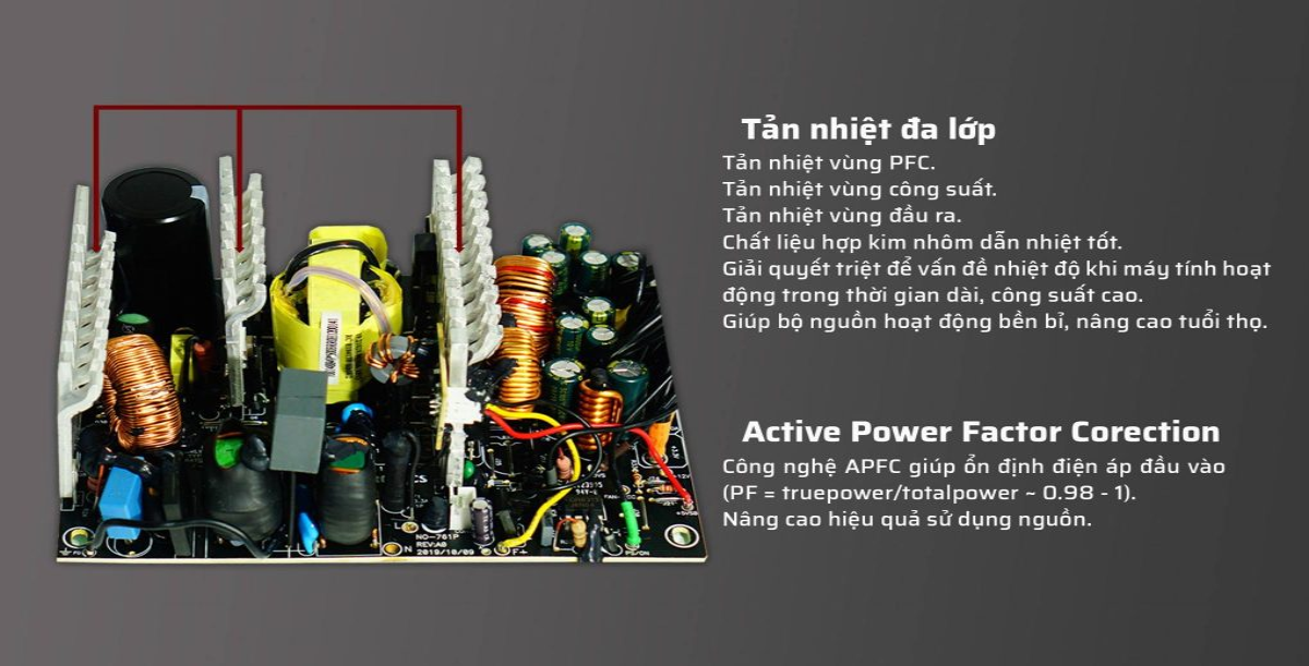 Nguồn máy tính Jetek SWAT 700W tải nhiệt đa lớp