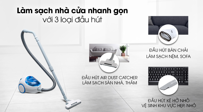 Máy hút bụi Panasonic MC-CL305BN46 1400 W - 3 loại đầu hút