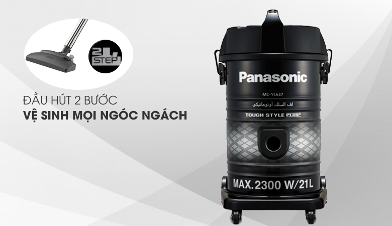 Làm sạch an toàn mọi ngóc ngách - Máy hút bụi công nghiệp Panasonic MC-YL637SN49 2300 W