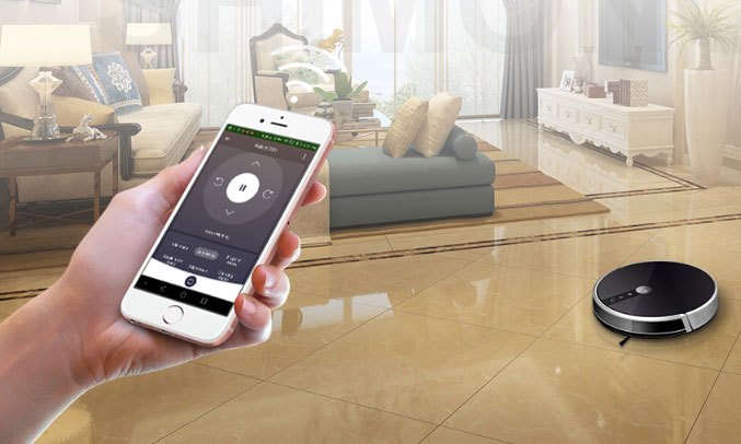 Robot hút bụi Shimono RS38B Điều khiển bằng app trên điện thoại vô cùng tiện lợi