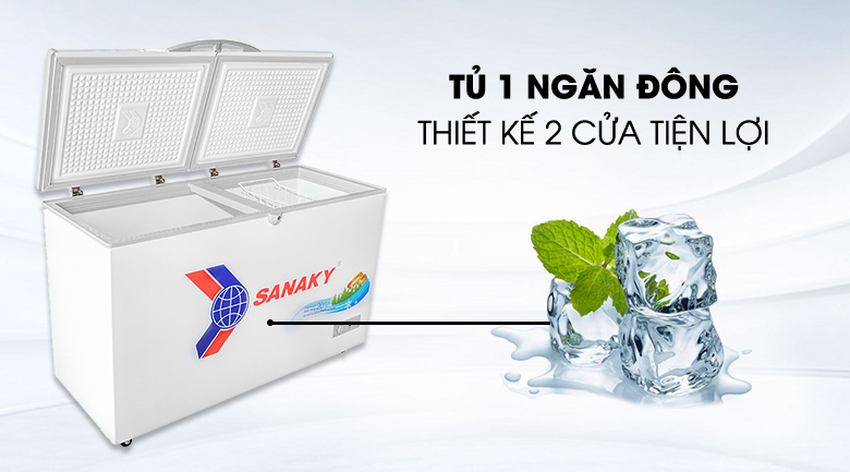 Tủ đông 2 nắp dỡ tiện lợi, dễ sử dụng - Tủ đông Sanaky 305 lít VH-4099A1 Tủ đông 2 nắp dỡ tiện lợi, dễ sử dụng - Tủ đông Sanaky 305 lít VH-4099A1