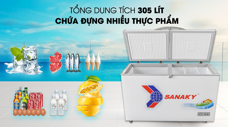 Dung tích 305 lít - Tủ đông Sanaky VH-4099A1 Dung tích 305 lít - Tủ đông Sanaky VH-4099A1