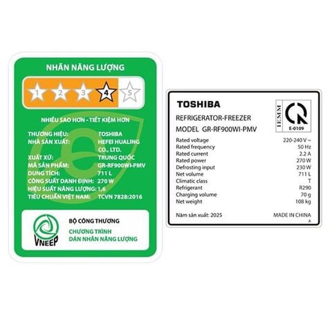  Tủ lạnh TOSHIBA Inverter 711 lít GR-RF900WI-PMV(06)-MG 