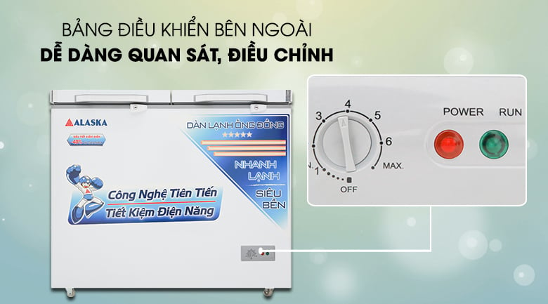 Nút vặn tùy chỉnh nhiệt độ bên ngoài - Tủ đông Alaska 250 lít BCD-3068C