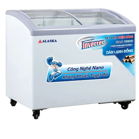  Tủ đông kính cong ALASKA Inverter KC-210CI (210 lít) 