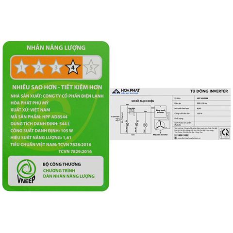  Tủ đông HÒA PHÁT Inverter HPF AD8544 (544 Lít) 
