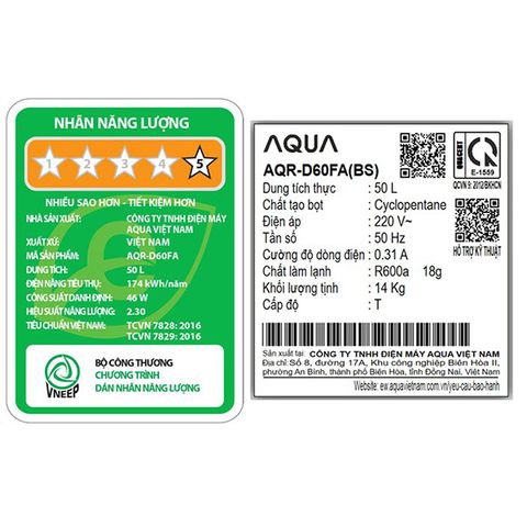  Tủ lạnh AQUA 50 lít D60FA(BS) 