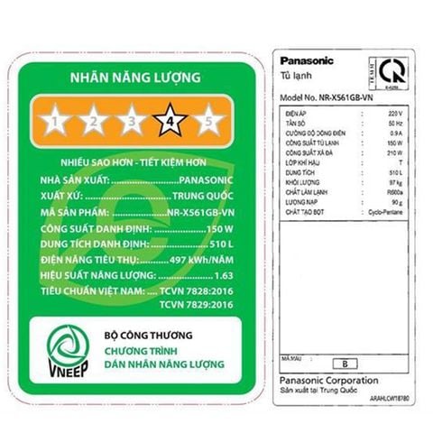 Tủ lạnh PANASONIC Inverter 510 lít NR X561GB-VN 