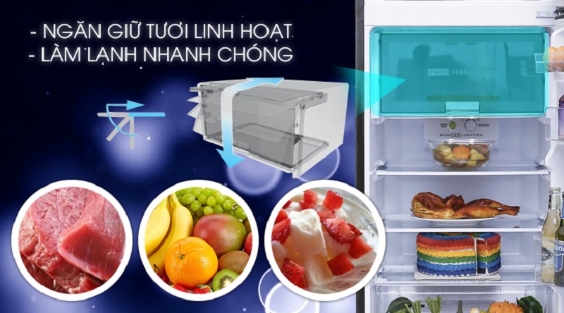 Ngăn làm lạnh nhanh, không đóng tuyết - Tủ lạnh Sharp Inverter 241 lít SJ-X251E-SL