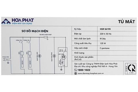  Tủ mát HÒA PHÁT HSR S6195 (195 Lít) 