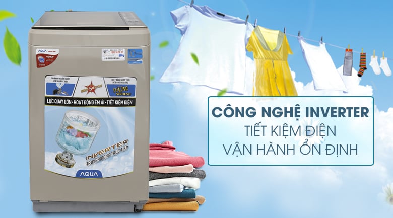 Inverter - Máy giặt Aqua Inverter 9 kg AQW-D900BT N