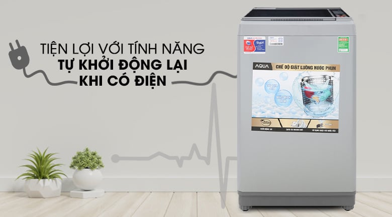 Tự khởi động lại khi có điện - Máy giặt Aqua 9 Kg AQW-S90CT H2