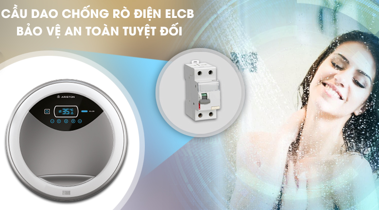 Cầu dao chống rò điện ELCB - Máy nước nóng Ariston RT45E-VN - 4.5 kW