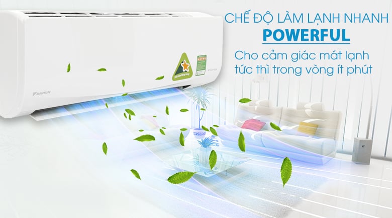 Làm lạnh nhanh - Máy lạnh Daikin Inverter 1.5 HP FTKQ35SAVMV