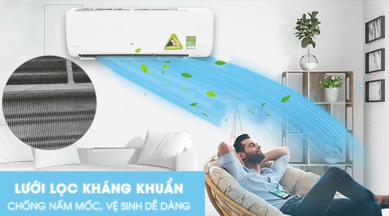 Tấm lọc kháng khuẩn - Máy lạnh Daikin Inverter 1.5 HP FTKQ35SAVMV