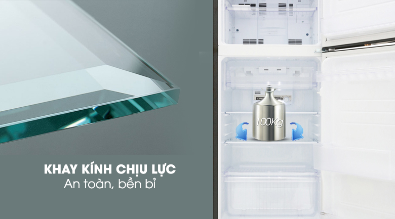 Khay kính chịu lực an toàn, bền bỉ - Tủ lạnh Sharp Inverter 180 lít SJ-X196E-DSS