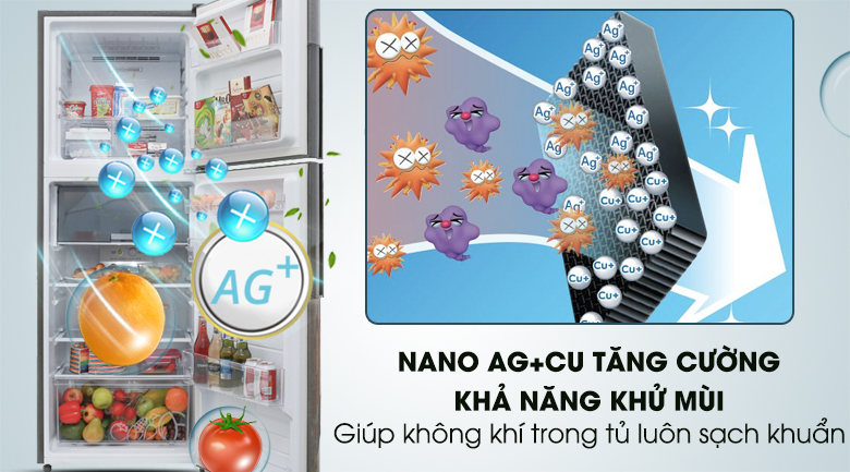 Bộ lọc Nano Ag+ Cu - Tủ lạnh Sharp Inverter 314 lít SJ-X316E-DS