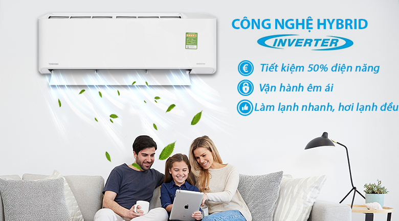Công nghệ Hybrid Inverter - Máy lạnh Toshiba Inverter 1 HP RAS-H10PKCVG - V