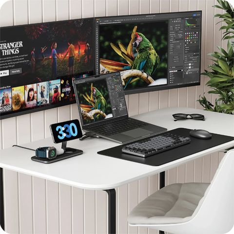 Đế sạc không dây Satechi 3in1 Qi2 Trio Wireless Charging Pad