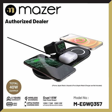 Đế Sạc Không Dây Mazer Mag.DESK Quad 4-in-1 MagSafe