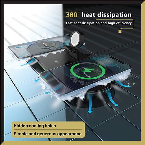 Đế Sạc Không Dây Mazer Mag.DESK Quad 4-in-1 MagSafe