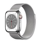  Apple Watch Series 8 Silver Stainless Steel Case with Milanese Loop 