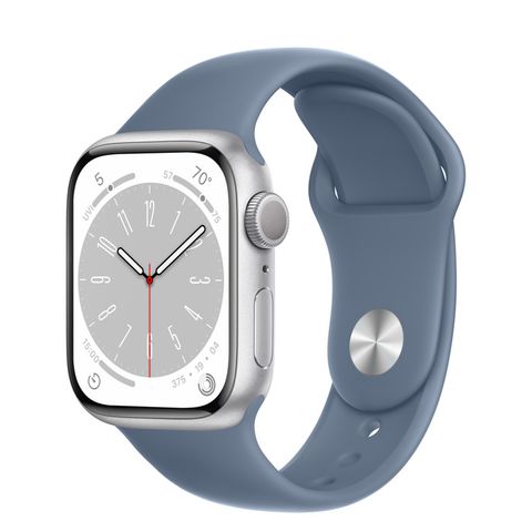 Apple Watch Series 8 Silver Aluminum Case with Sport Band
