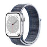 Apple Watch Series 8 Silver Aluminum Case with Sport Loop