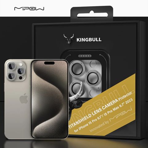Miếng dán camera MIPOW Kingbull TitanShield Protector iPhone 15 Pro|15 Pro Max