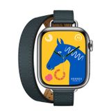  Apple Watch Hermès Series 8 Silver Stainless Steel Case with Attelage Double Tour 