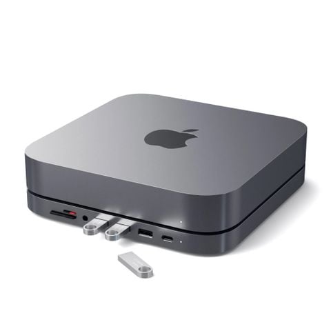 Đế kiêm Hub chuyển đổi Satechi Type-C Aluminum Stand 7in1 cho Mac Mini 