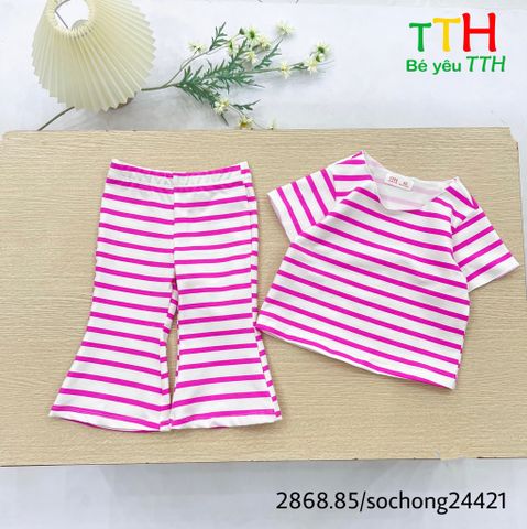  Set thun quần loe cho bé 2-8t 