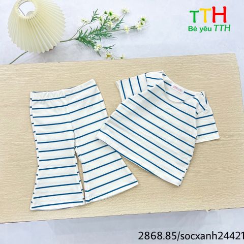  Set thun quần loe cho bé 2-8t 