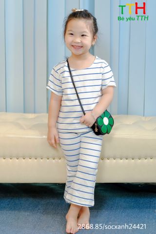  Set thun quần loe cho bé 2-8t 