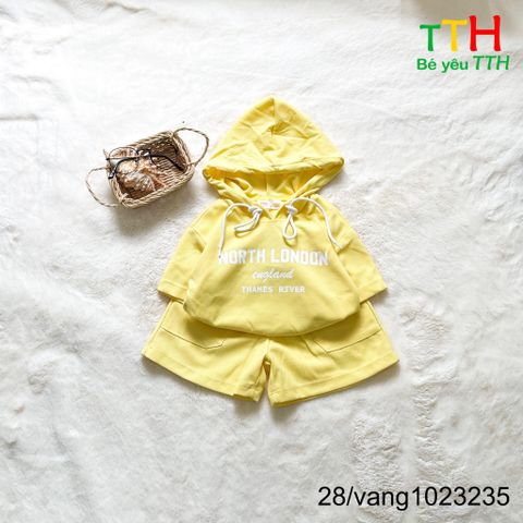  BỘ THUN BÉ GÁI HOODIE 2-8 