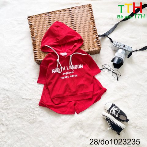  BỘ THUN BÉ GÁI HOODIE 2-8 