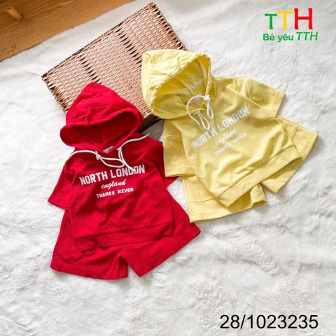  BỘ THUN BÉ GÁI HOODIE 2-8 