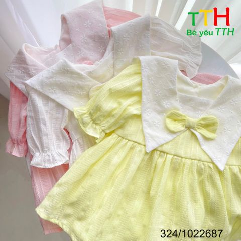  Đầm cổ sen+chíp 3M-24M 