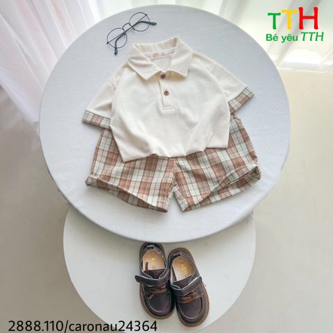  Set Áo Polo + Quần Caro 2-8t 