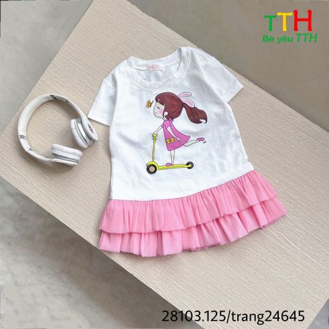  ĐẦM THUN PHỐI 2 TẦNG BÈO 2-8 