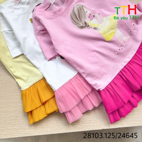  ĐẦM THUN PHỐI 2 TẦNG BÈO 2-8 