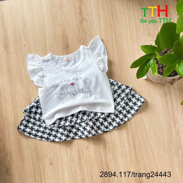  ÁO THUN CHÂN VÁY 2 TẦNG 2-8 