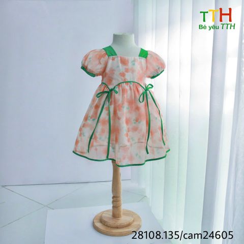  Đầm tà cong phối cho bé gái 2-8t 