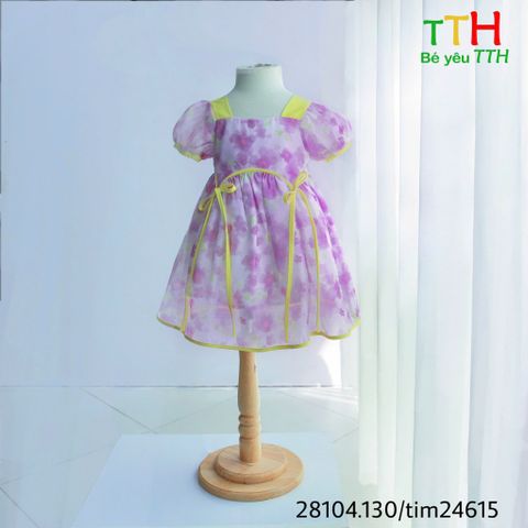  Đầm tà cong phối cho bé gái 2-8t 